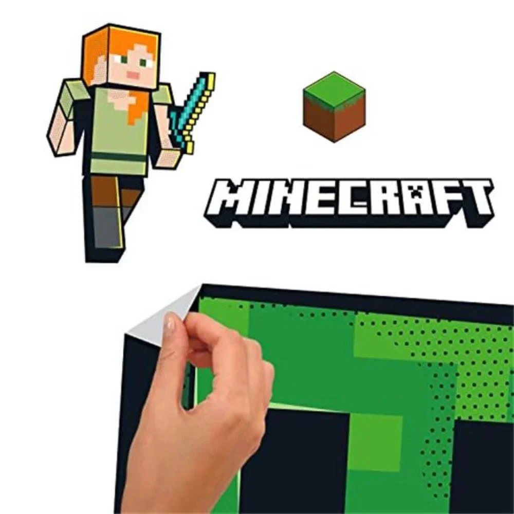 Minecraft Wall Decals Creeper Giant Peel and Stick Kids Room Bedroom Decor